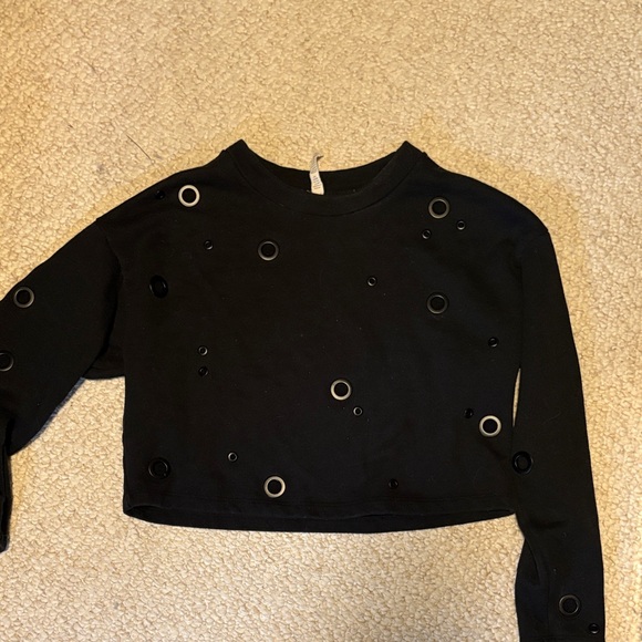 ALO Yoga Sweaters - ALO Yoga Black Sweater with Eyelet Details